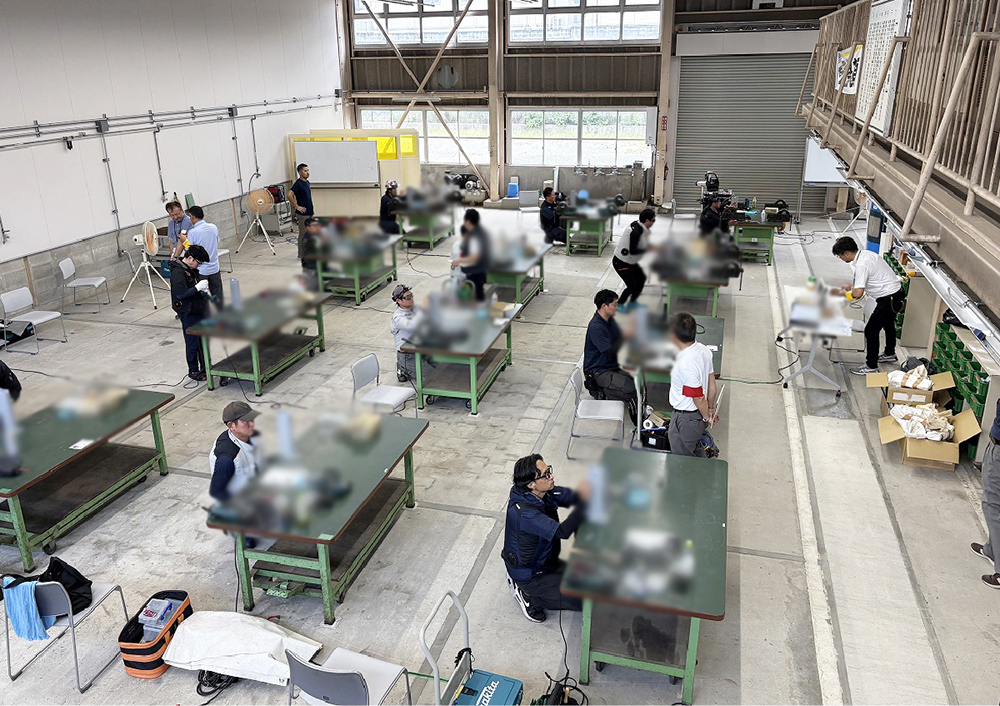 錠施工検定の実技試験の様子